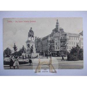 Szczecin, Stettin, pomnik Wilhelma, ciekawe ujęcie 1906