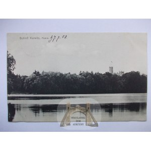 Karwice k. Drawsko, panorama, pałac, jezioro 1909