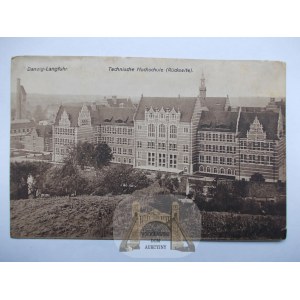 Gdańsk Wrzeszcz, Danzig Langfuhr, Politechnika, widok z tyłu, ok.1920