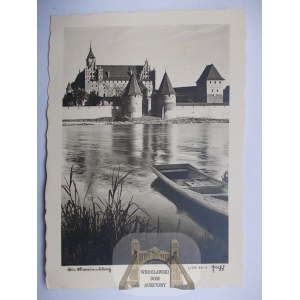Malbork, Marienburg, zamek, Nogat, fotograf Popp ok. 1940