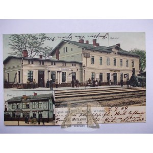 Bogaczewo k .Elbląg, dworzec kolejowy, poczta 1909