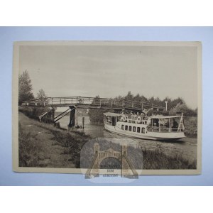Giżycko, most, statek ok. 1930