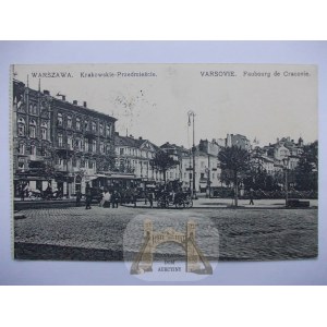 Warszawa, Krakowskie Przedmieście, tramwaj 1913