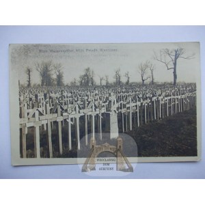 Warszawa, cmentarz wojenny, groby masowe, ciekawy stempel 1917