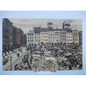 Warszawa, Stare Miasto, dzień targowy 1909