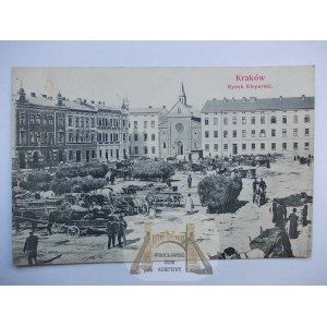 Kraków, Rynek Kleparski, dzień targowy 1905