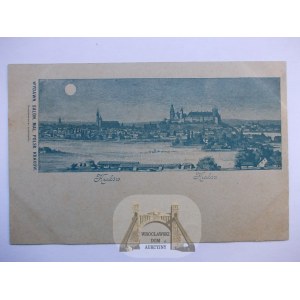 Kraków, panorama, księżycówka ok. 1900