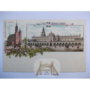 Kraków, Litografia, Sukiennice ok. 1900
