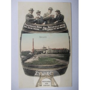 Żywiec Browar, kolaż, piwosze, beczka 1911, RRR