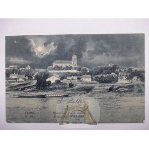 Grodno, panorama o brzasku księżyca, 1916