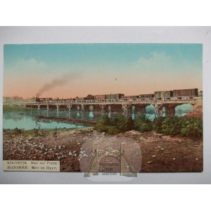Kołomyja, most nad Prutem, pociąg 1914