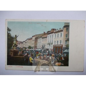 Lwów, Rynek, targowisko, ok. 1900