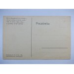Pocztówka Patriotyczna, humor, pierwszy sen rekruta, rysował Ejot, ok. 1930