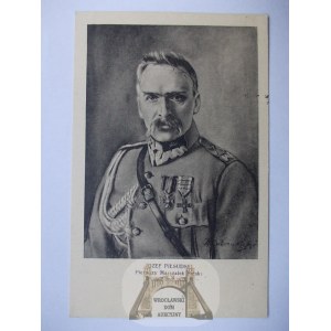 Pocztówka Patriotyczna, Marszałek Piłsudski, Filatelistytka - Budowa Kopca 1935