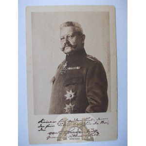 Hindenburg, portret, pocztówka cegiełka na cele zbiórki Ludendorffa ok. 1916