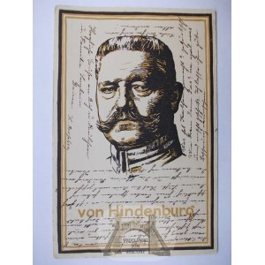 Hindenburg, portret, graficzna, 1915