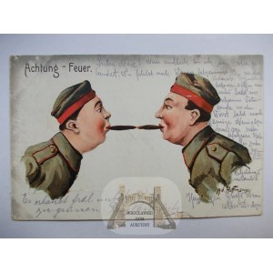 I Wojna Światowa, Niemcy, uwaga ogień, humor żołnierski, 1915