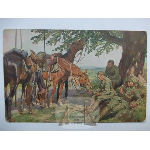 I Wojna Światowa, Niemcy, żołnierz i konie, ok 1916