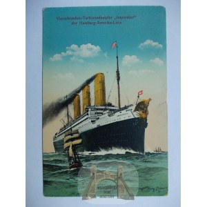Statek Pasażerski, Parowiec, Transatlantyk - Imperator Niemcy ok. 1912