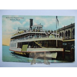 Statek Pasażerski, Parowiec wycieczkowy w Detroit, USA, ok 1920