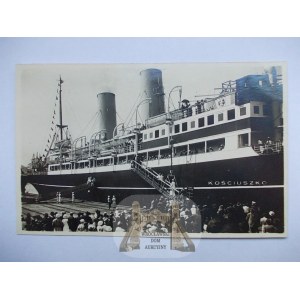 Statek Pasażerski, Transatlantyk. Kościuszko w porcie Gdynia ok. 1935