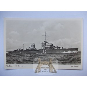 Okręt Wojenny, Kriegsmarine, Niszczyciel, Erich Giese, ok. 1935