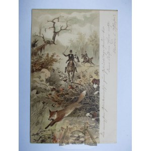 Myślistwo, Łowiectwo, polowanie na lisa, 1902