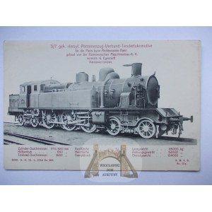 Lokomotywa na trasie Paryż - Lyon produkcji niemieckiej ok 1910