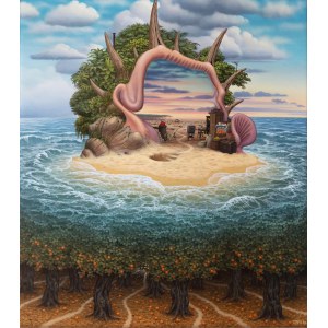 Jacek Yerka (ur. 1952), Bezludna wyspa, 1999