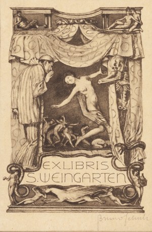 Bruno Schulz (1892 Drohobycz - 1942 Drohobycz), Exlibris Stanisława Weingartena (