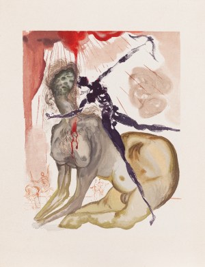 Salvador Dalí (1904 Figueras/Hiszpania - 1989 Figueras/Hiszpania), Minotaur (Piekło, pieśń XII); z cyklu: Boska komedia, 1951-1960