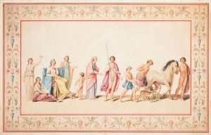 Franciszek Smuglewicz (1745 Warszawa - 1807 Wilno), Hipolit wyruszający na polowanie (Vestigia delle Terme di Tito), 1776