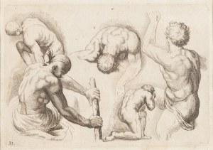 Jan de Bisschop (1628 - 1671), Pięć postaci męskich z Paradigmata Graphices Variorum Artificum, 1671
