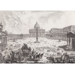 Giovanni Battista Piranesi (1720 Mogliano Veneto - 1778 Rzym), Widok placu św. Piotra z Bazyliką św. Piotra z cyklu Vedute di Roma