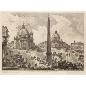 Giovanni Battista Piranesi (1720 Mogliano Veneto - 1778 Rzym), Widok Piazza del Popolo z cyklu Vedute di Roma