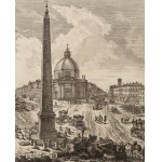 Giovanni Battista Piranesi (1720 Mogliano Veneto - 1778 Rzym), Widok Piazza del Popolo z cyklu Vedute di Roma