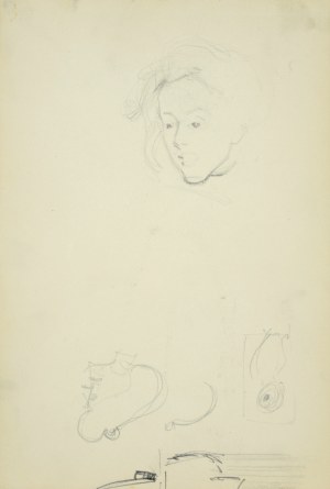 Włodzimierz TETMAJER (1861 - 1923), Szkic głowy młodej kobiety, ok. 1900