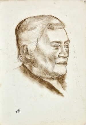 Otto AXER (1906-1983), Głowa mężczyzny ukazana z prawego profilu