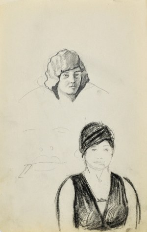 Stanisław ŻURAWSKI (1889-1976), Szkic popiersia kobiety oraz głowy kobiety