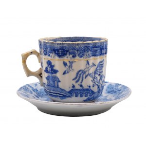 Tazza in porcellana bianca e blu