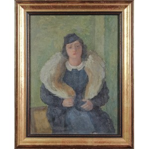 Leonard PĘKALSKI (1896-1944), Portret pani Wandy w kapeluszu z woalką, ok. 1935
