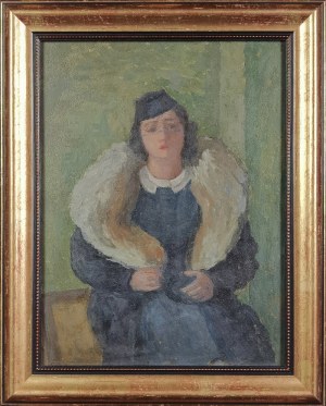 Leonard PĘKALSKI (1896-1944), Portret pani Wandy w kapeluszu z woalką, ok. 1935