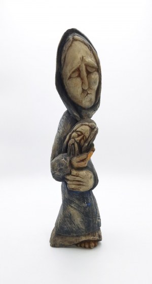 Andrzej Antoni KUCZYŃSKI (1946-1994), Rzeźba ludowa - Kobieta trzymająca głowę