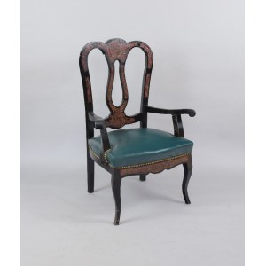 Fotel w typie barokowym intarsjowany szylkretem