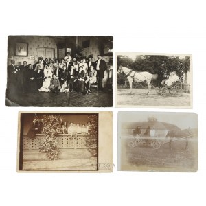 Zestaw 4 fotografii ze scenami z życia ziemiaństwa, 1 poł. XX w.