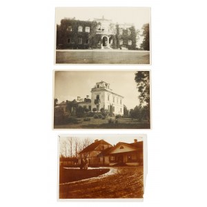 Zestaw 3 fotografii z architekturą rezydencjonalną, 1 poł. XX w.