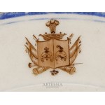 Manufaktura porcelany Baranówka, 3 ćw. XIX w., Talerz z serwisu ślubnego Adolfa Wroczyńskiego i Emilii z Korwin-Sochaczewskich, ok. 1860