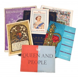 Zestaw pamiątek z koronacji królowej Elżbiety II, Wielka Brytania 1936-1960