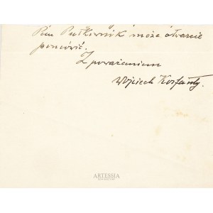 Fragment listu z autografem Wojciecha Korfantego, 1917-1919