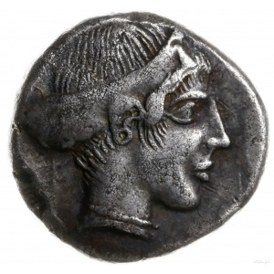 drachma ok. 465-440; Aw: Głowa nimfy w prawo; Rw: Sowa ...